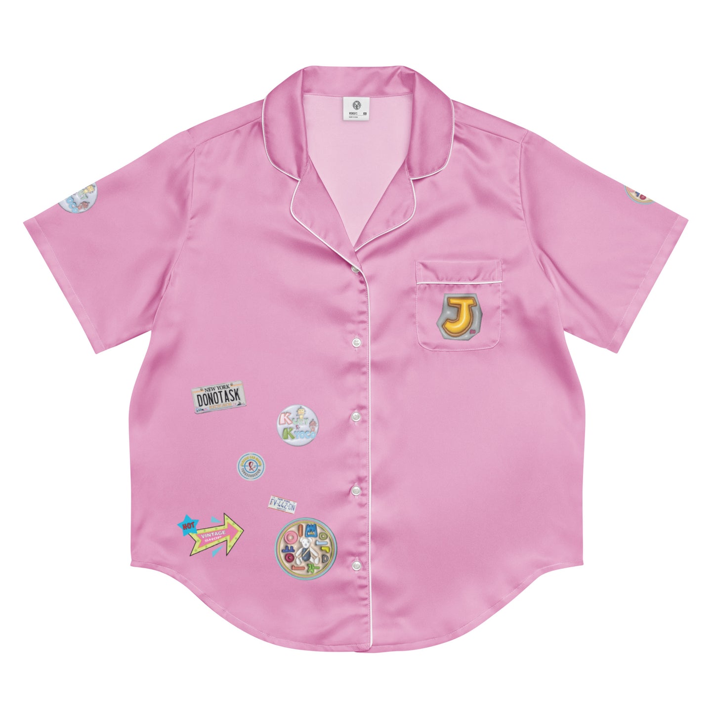 YSD 10526 All-over print women’s short sleeve pajama top
